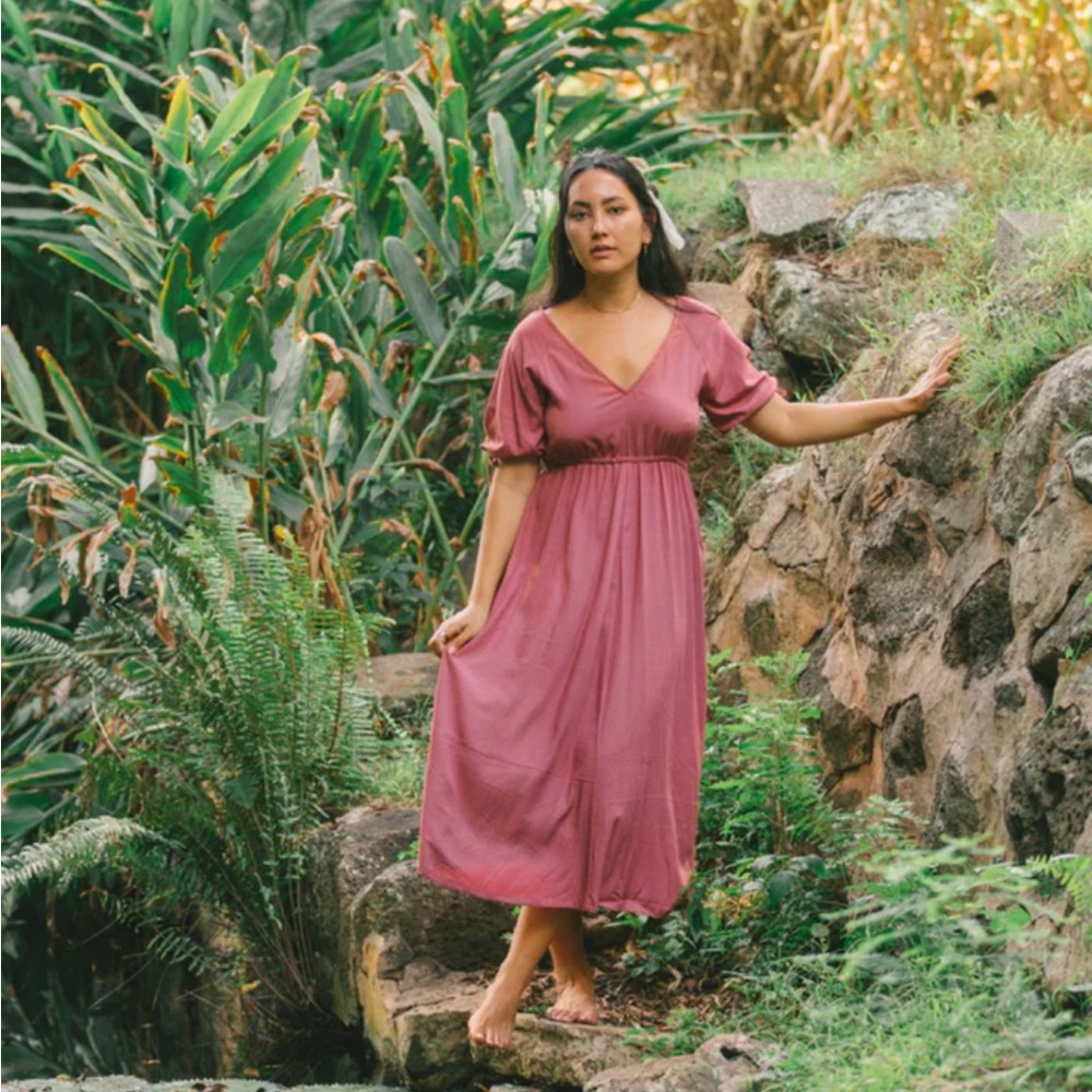 Yireh- The Clementine Dress in dusty rose- Medium EUC